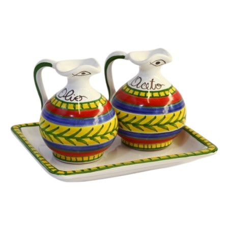Oil and vinegar set Vulcano Ceramiche De Simone Oil and vinegar set Vulcano Ceramiche De Simone
